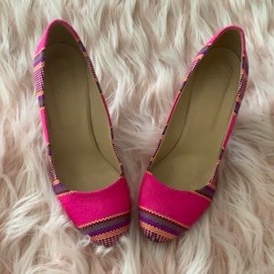 J Crew pink summer pumps.
